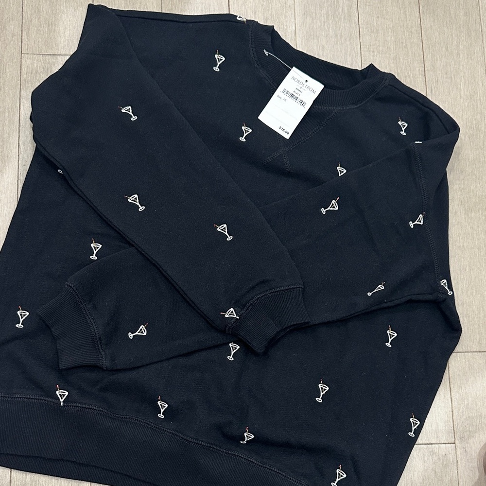 Black Martini Embroidered Sweater